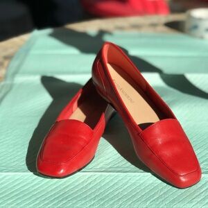 Enzo Angiolini Red Leather Flats Slip-on